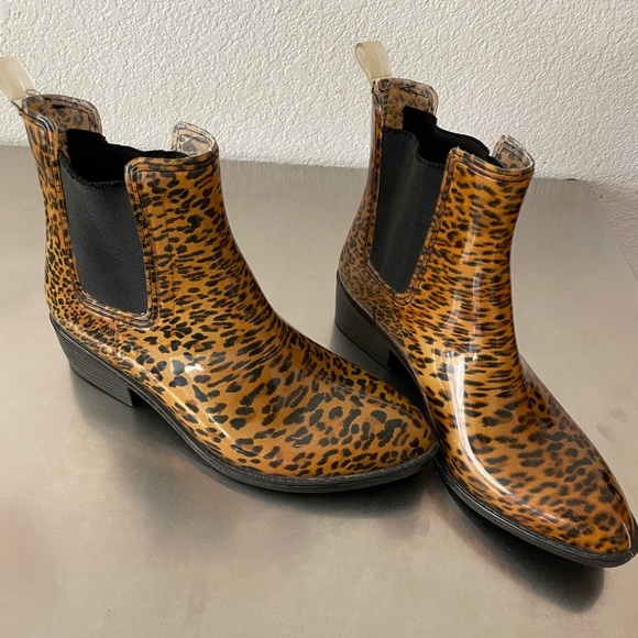 Jeffrey Campbell animal cheetah cowboy rain boots size 9/10 - Picture 1 of 4